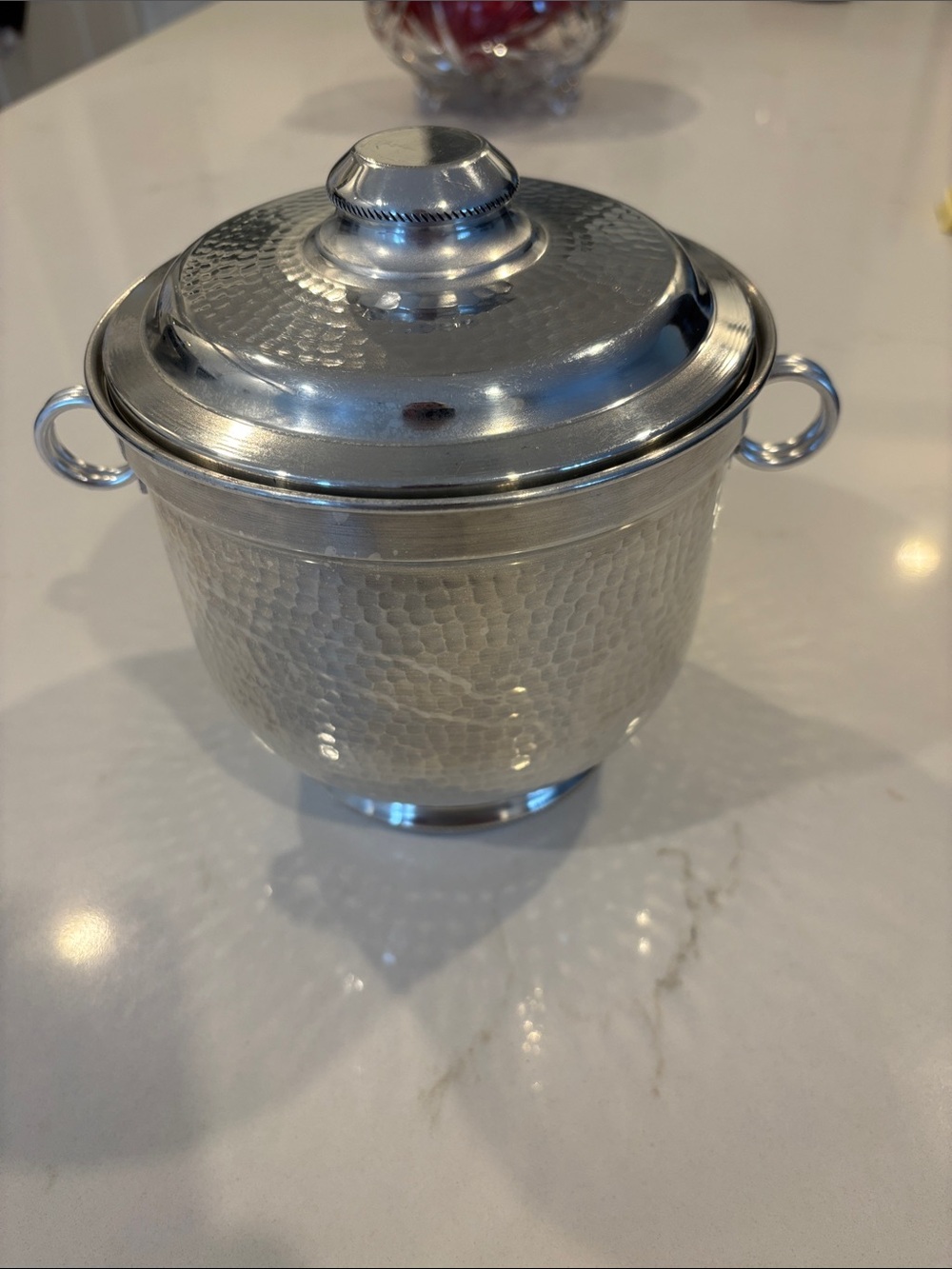 Vintage Hammered Aluminum Ice Bucket made in Italy